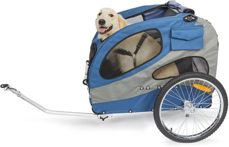 fahrrad und fahrradanhänger mit hundeanhänger hunde