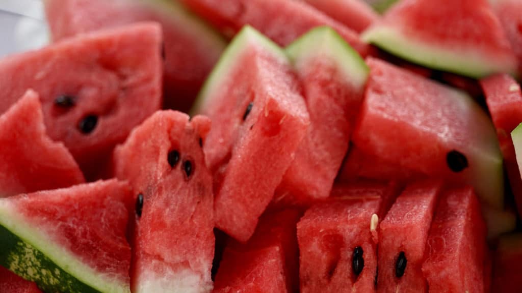 Wassermelonen Scheiben mit Kernen